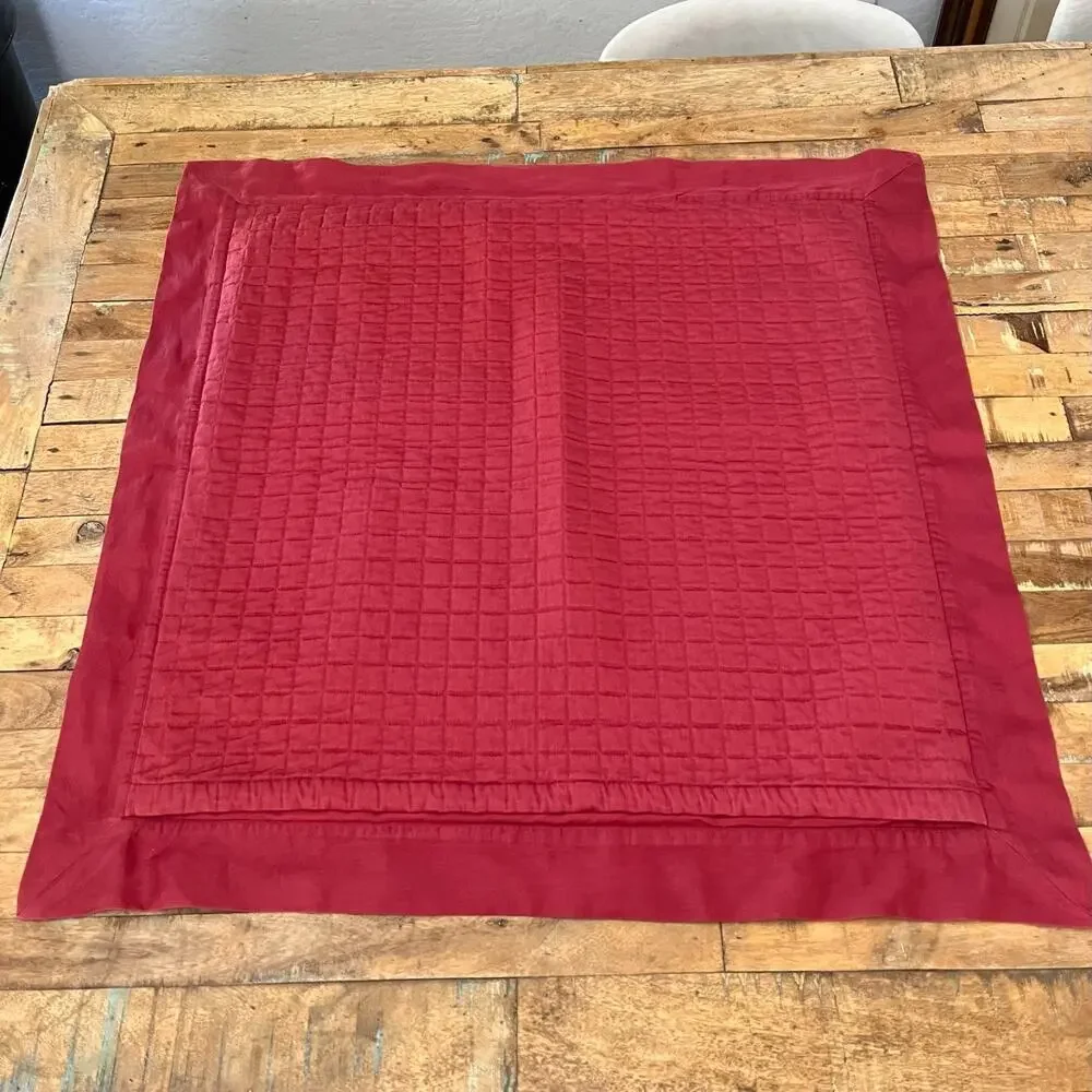 Signoria Firenze Quilted Square Pillow Shams Set of 3 25 x 25 in Maroon Cotton